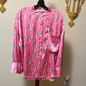 Long Sleeved Silky Blouse